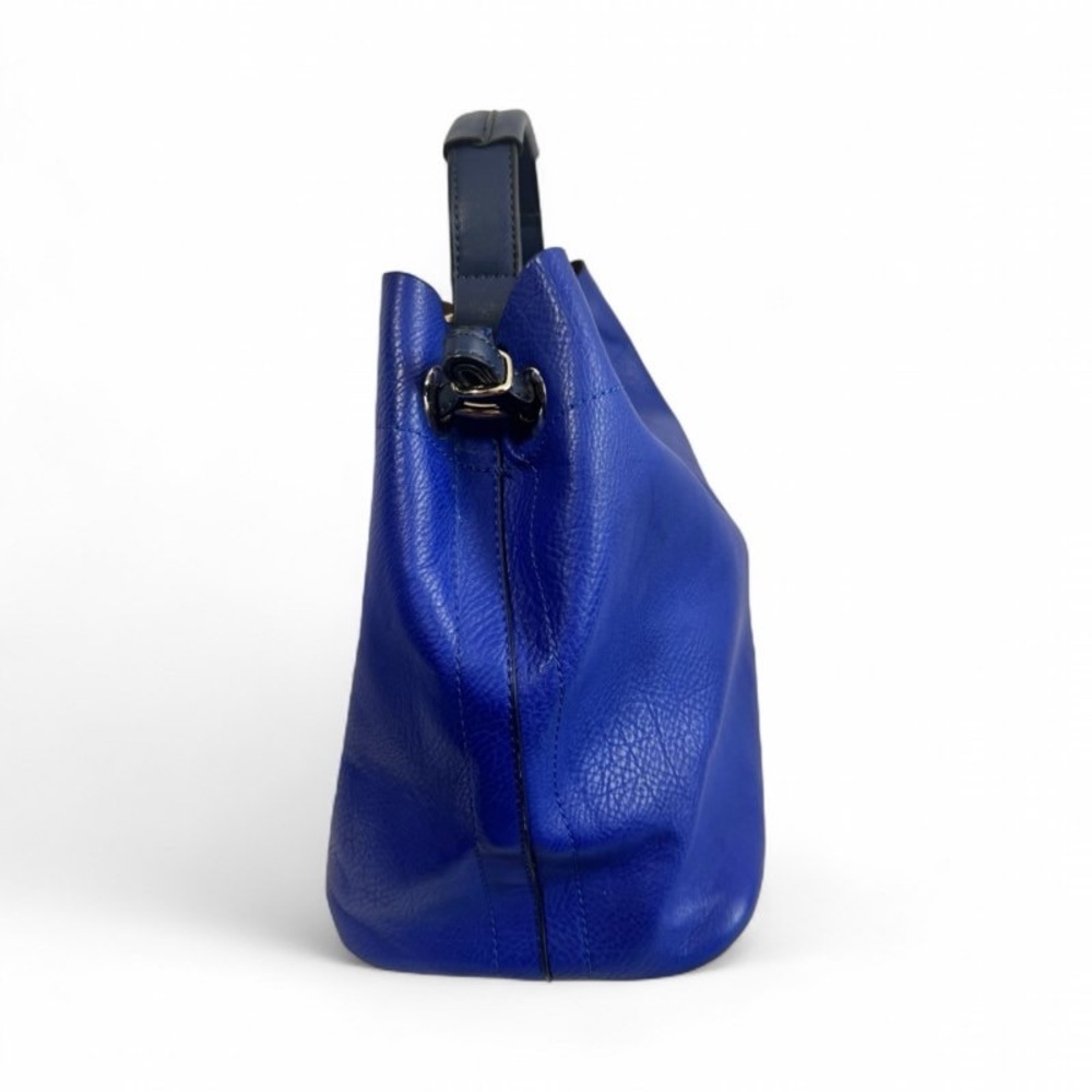 BLUE FAUX LEATHER HOBO SHOULDER BAG - Picture 7 of 10